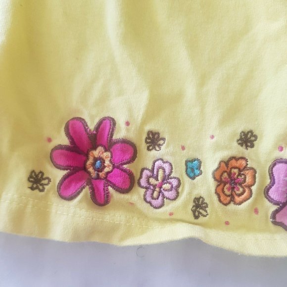 Emmas Garden Blouse Top Size 24 months Yellow Embroidery Floral Short Sleeve - Picture 7 of 12